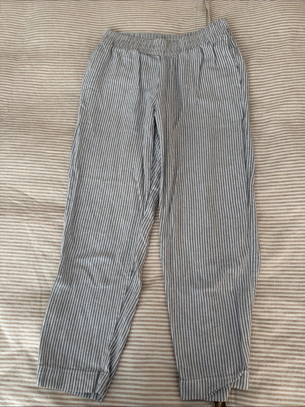 Women’s Casual Striped Pants - Gray/White